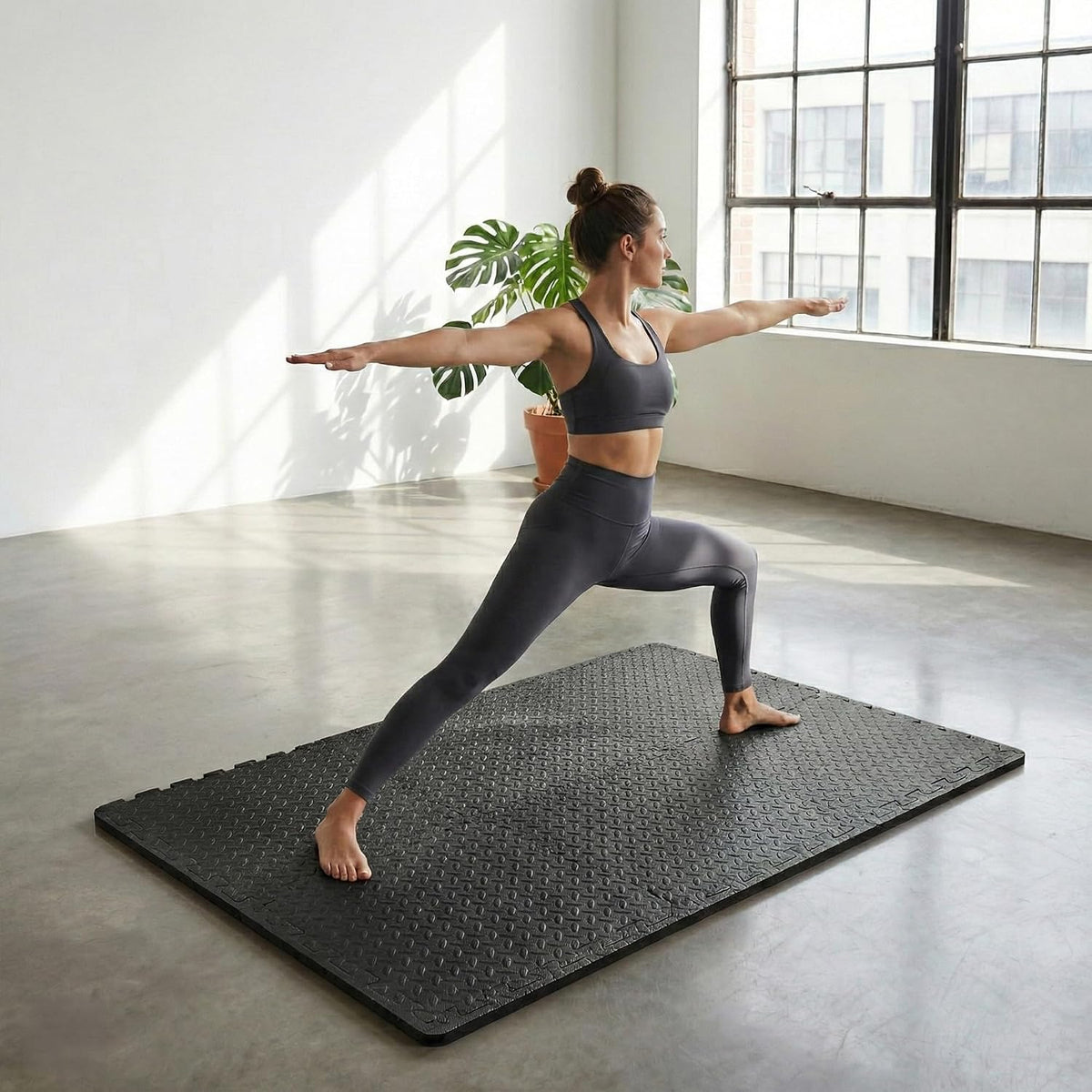 Puzzle Exercise Mat 1" Thick, EVA Interlocking Foam Floor
