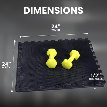 Puzzle Exercise Mat 1" Thick, EVA Interlocking Foam Floor
