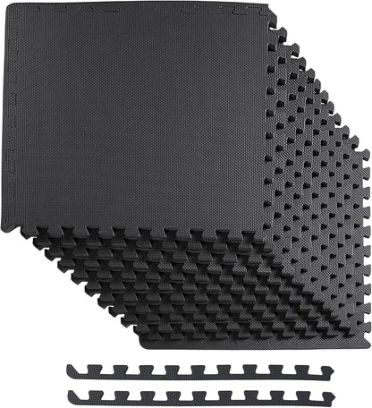 Puzzle Exercise Mat 1" Thick, EVA Interlocking Foam Floor