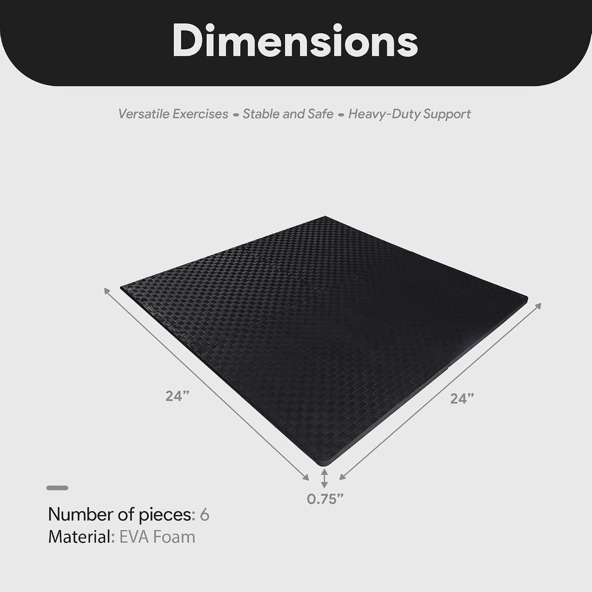 Puzzle Exercise Mat 1" Thick, EVA Interlocking Foam Floor