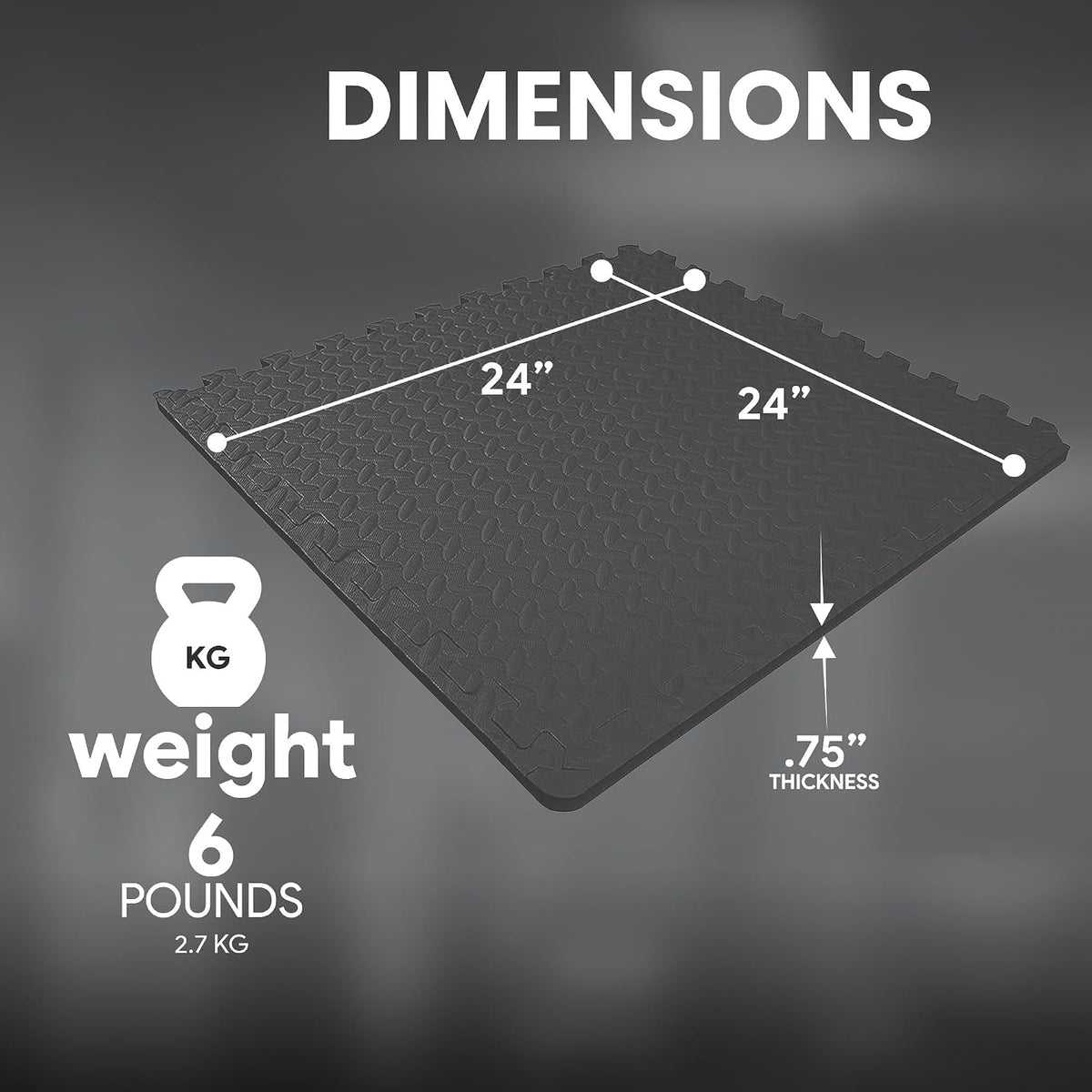 Puzzle Exercise Mat 1" Thick, EVA Interlocking Foam Floor