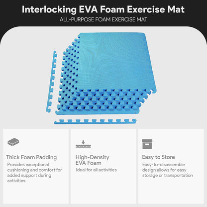 Puzzle Exercise Mat 1" Thick, EVA Interlocking Foam Floor