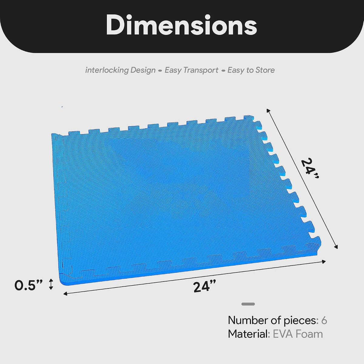 Puzzle Exercise Mat 1" Thick, EVA Interlocking Foam Floor