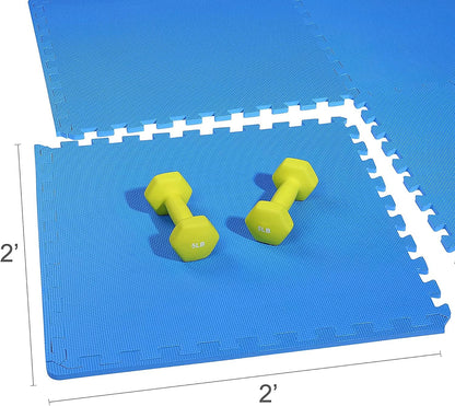Puzzle Exercise Mat 1" Thick, EVA Interlocking Foam Floor