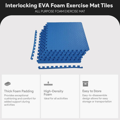 Puzzle Exercise Mat 1" Thick, EVA Interlocking Foam Floor