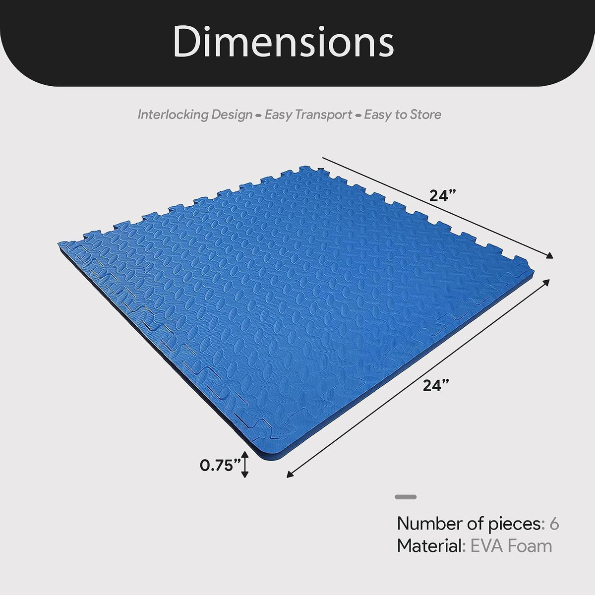 Puzzle Exercise Mat 1" Thick, EVA Interlocking Foam Floor