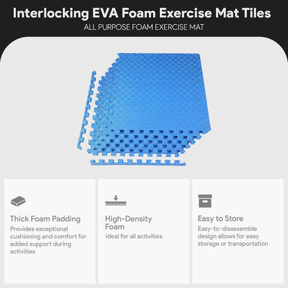 Puzzle Exercise Mat 1" Thick, EVA Interlocking Foam Floor