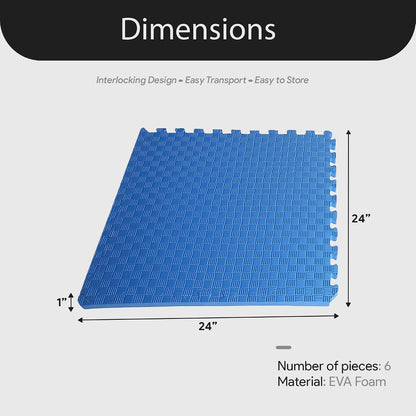 Puzzle Exercise Mat 1" Thick, EVA Interlocking Foam Floor