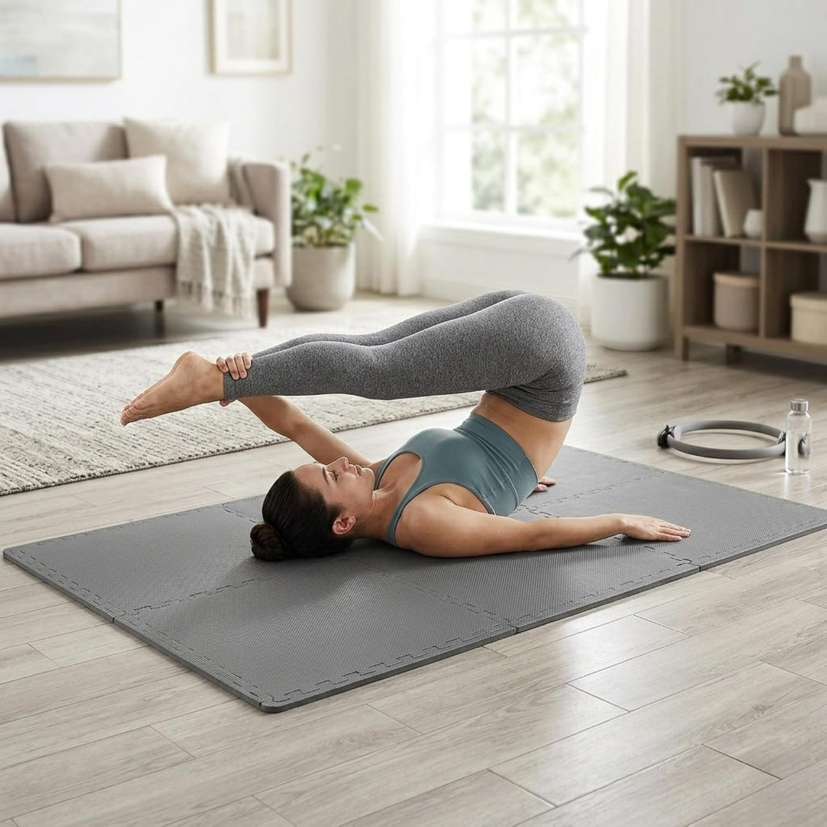 Puzzle Exercise Mat 1" Thick, EVA Interlocking Foam Floor