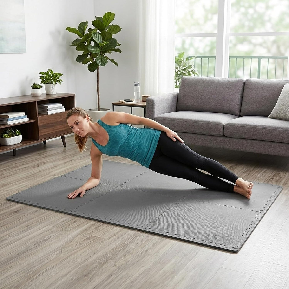 Puzzle Exercise Mat 1" Thick, EVA Interlocking Foam Floor
