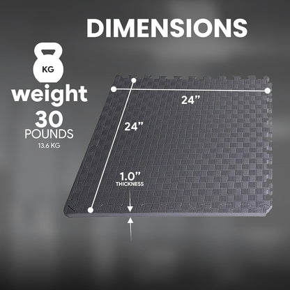 Puzzle Exercise Mat 1" Thick, EVA Interlocking Foam Floor
