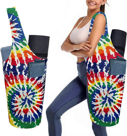 Yoga Mat Bag Carrier for Women with Side Large Pocket Durable Linen Workout Gym Travel Storage Pilates Mats