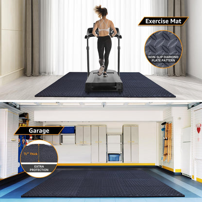 12 Pack, 48 SQFT - 24" x 24" - 1/2" Extra Thick Floor Exercise Mat for Home Gym or Floor Padding - High-Density EVA Interlocking Foam Floor Tiles for Gym Equipment, Play Area | Yoga, Cardio, Weights