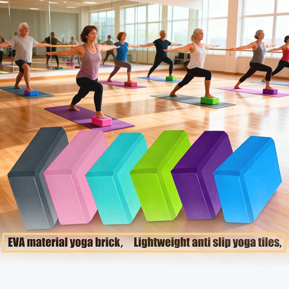 Foam Yoga Blocks Lightweight Non-Slip Supportive Yoga Bricks Yoga Props Accessories for Women Men, Stretching and Meditation (6 Colors)