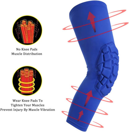 Knee Pads Compression Leg Sleeve Knee Sleeve for All Sports Wrestling Protector Gear, 1 Pair of Knee Paded