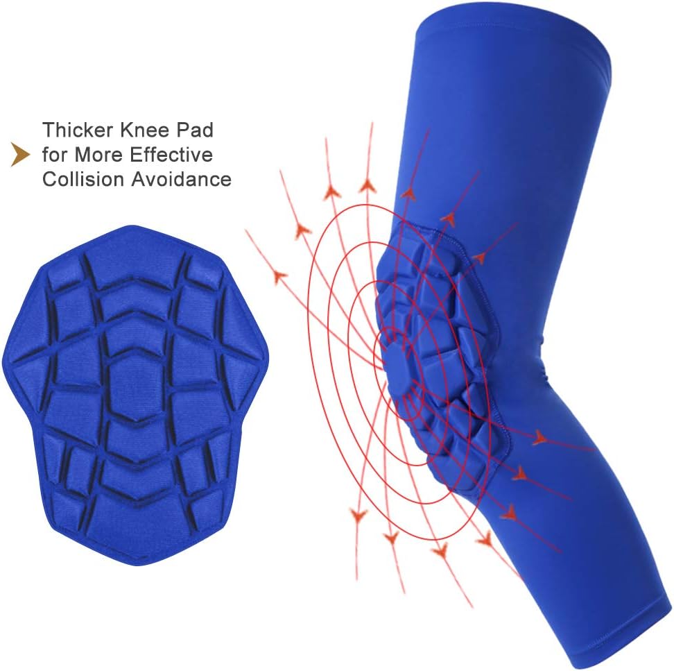 Knee Pads Compression Leg Sleeve Knee Sleeve for All Sports Wrestling Protector Gear, 1 Pair of Knee Paded