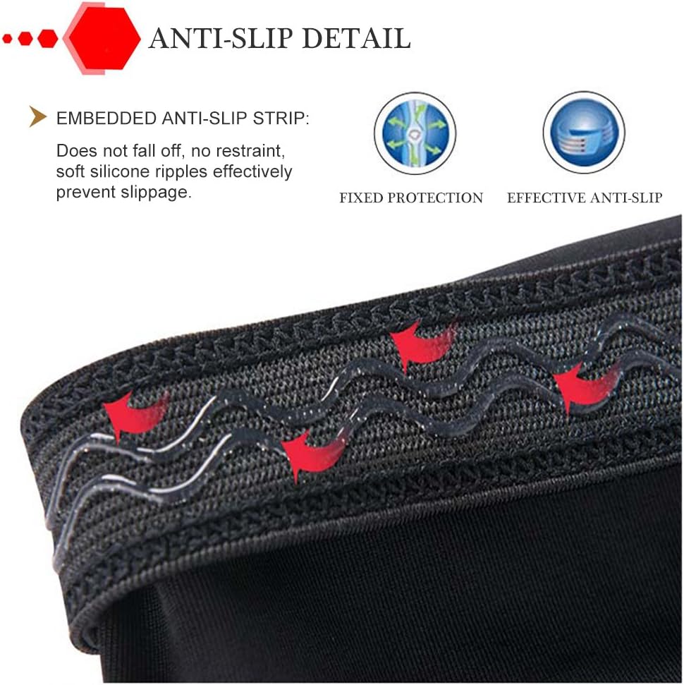 Knee Pads Compression Leg Sleeve Knee Sleeve for All Sports Wrestling Protector Gear, 1 Pair of Knee Paded