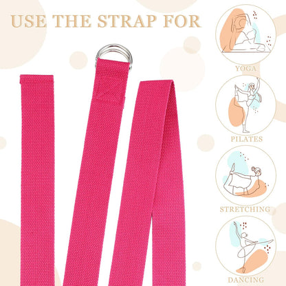 6 Pcs Yoga Straps for Stretching 8 Ft, Safe D Ring Buckle