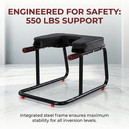 Yoga Headstand Bench | 550lbs Load Yoga Inversion Stool | Head Stand Chair Trainer | Feet Up Trainer Headstand Stool | Strength Training Inversion Equipment | Ideal for Home Workout Fitness and Gym