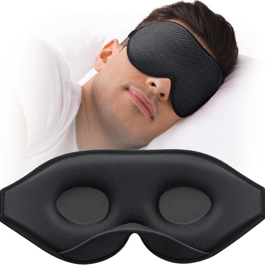 MABAO Sleep Mask for Side Sleeper, Eye Mask for Sleeping Women Men, Black