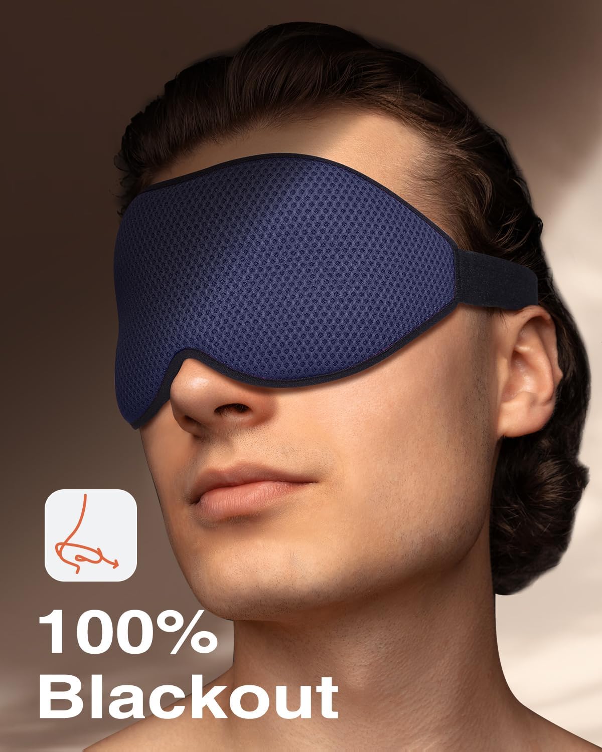 MABAO Sleep Mask for Side Sleeper, Eye Mask for Sleeping Women Men, Black