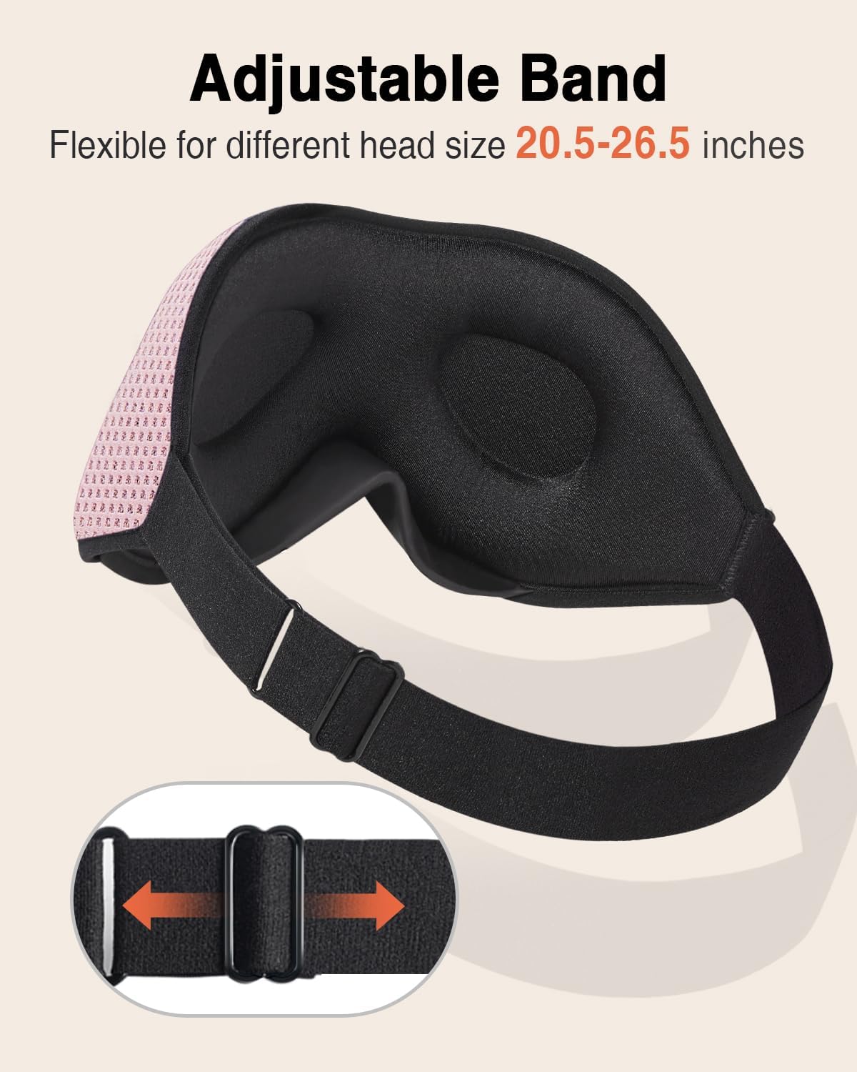 MABAO Sleep Mask for Side Sleeper, Eye Mask for Sleeping Women Men, Black
