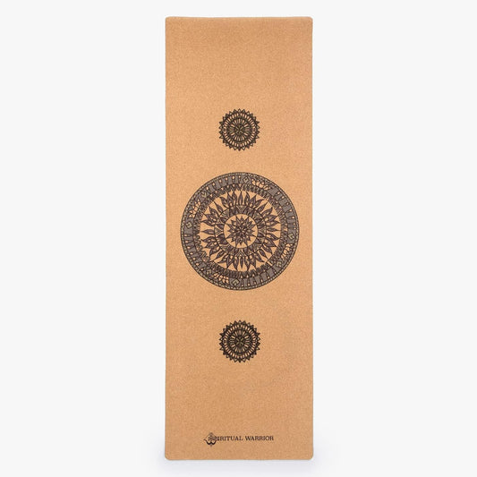 Mandala Pro Cork Yoga Mat, Non Slip, 72 x 24 Inch, 3mm Thick