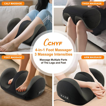 Shiatsu Foot Massager, Foot and Calf Massager with Heat, Black
