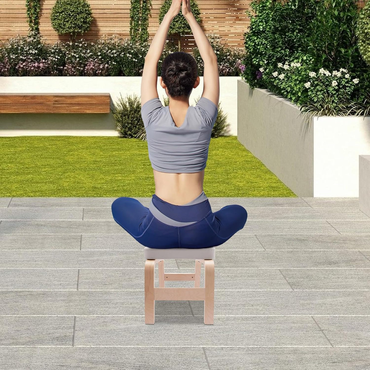 Yoga Headstand Bench,Yoga Inversion Chair, Headstand Trainer for Relieve Stress, trength Training Inversion Equipment for Relaxation and Strength,White, 25.2 x 14.17 x 15.75 Inch