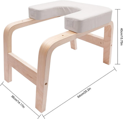 Yoga Headstand Bench,Yoga Inversion Chair, Headstand Trainer for Relieve Stress, trength Training Inversion Equipment for Relaxation and Strength,White, 25.2 x 14.17 x 15.75 Inch