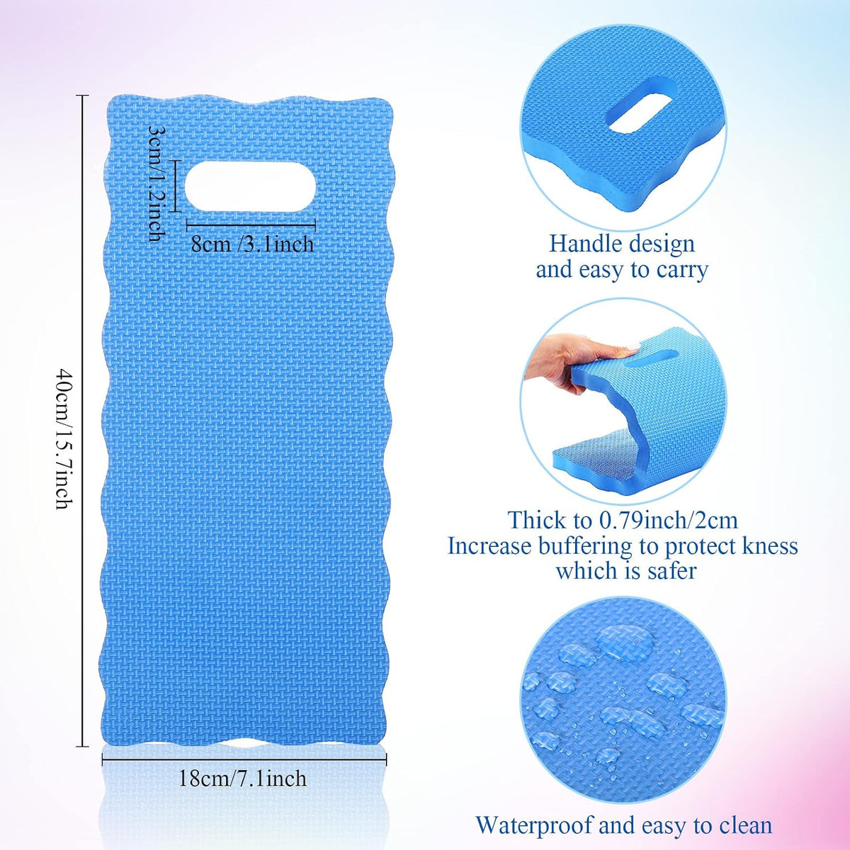 6 Pcs Garden Kneeling Pad Foam Knee Mat 15.7x7 Inch, Rainbow