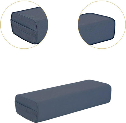 Yoga Bolster Pillow Rectangular,with Carry Handle,Meditation Cushion for Relaxation, Dark blue