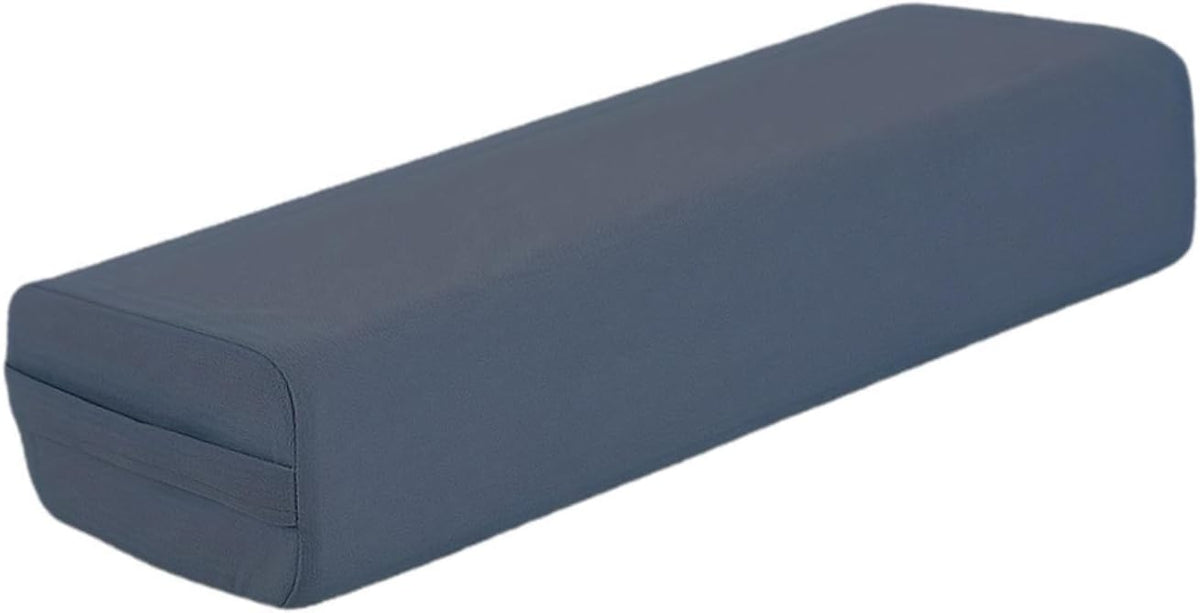 Yoga Bolster Pillow Rectangular,with Carry Handle,Meditation Cushion for Relaxation, Dark blue