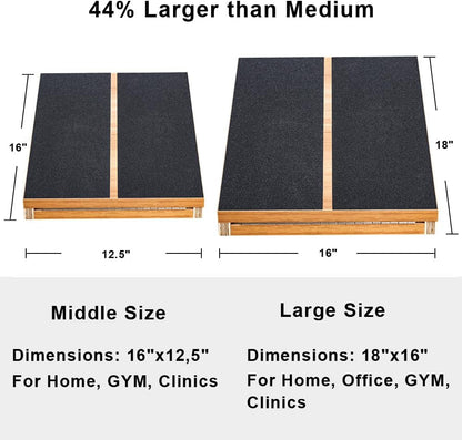 Wooden Slant Board, Adjustable Incline, Side Handles, Non-Slip