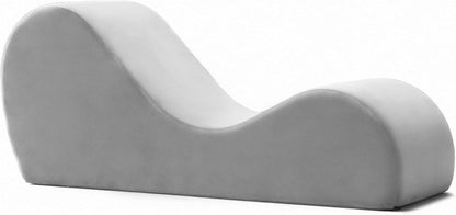 Sleek Chaise Lounge for Yoga - Made in The USA - Great for Stretching, Relaxation, Exercise & More, 60D x 18W x 26H Inch, Light Grey