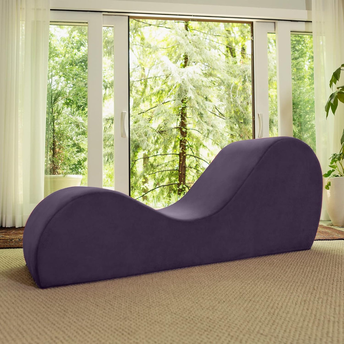 Sleek Chaise Lounge for Yoga - Made in The USA - Great for Stretching, Relaxation, Exercise & More, 60D x 18W x 26H Inch, Light Grey