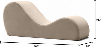 Sleek Chaise Lounge for Yoga - Made in The USA - Great for Stretching, Relaxation, Exercise & More, 60D x 18W x 26H Inch, Light Grey