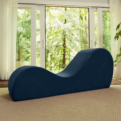 Sleek Chaise Lounge for Yoga - Made in The USA - Great for Stretching, Relaxation, Exercise & More, 60D x 18W x 26H Inch, Light Grey