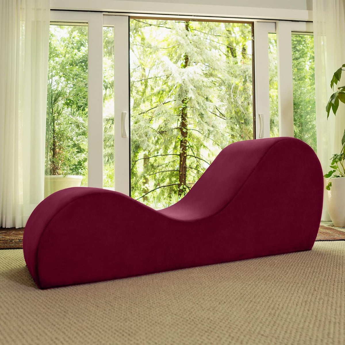 Sleek Chaise Lounge for Yoga - Made in The USA - Great for Stretching, Relaxation, Exercise & More, 60D x 18W x 26H Inch, Light Grey