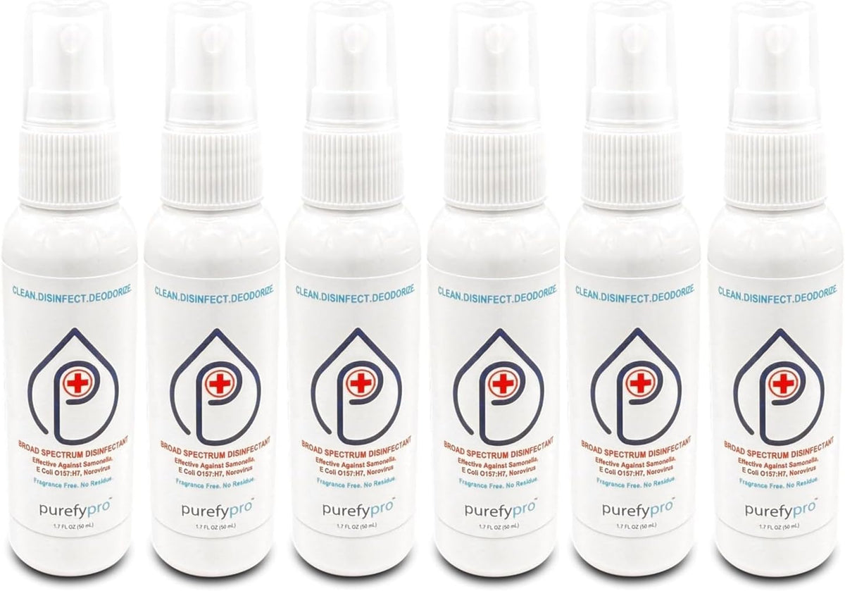 Purefypro Disinfectant Spray (16oz, 2pk) No Rinse. No Residue. Kills 99.9999% MRSA, Norovirus, Flu Virus, and Fungi, Drug Resistant Germs. Suitable for All Surfaces