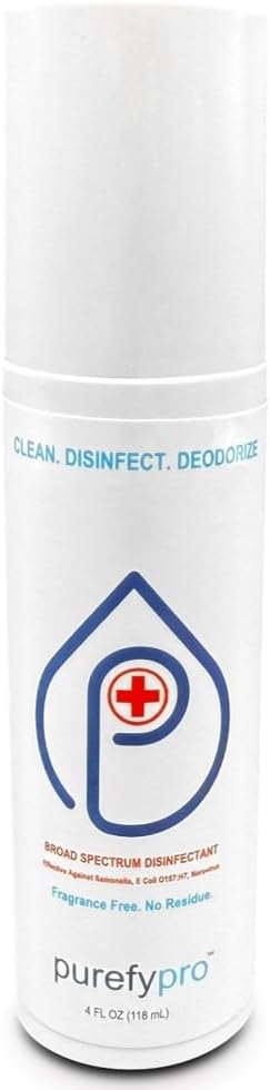 Purefypro Disinfectant Spray (16oz, 2pk) No Rinse. No Residue. Kills 99.9999% MRSA, Norovirus, Flu Virus, and Fungi, Drug Resistant Germs. Suitable for All Surfaces