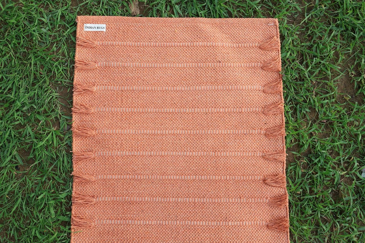 EcoComfort Cotton Yoga Mat - Hand-Woven, Extra-Thick for Ultimate Home Fitness - Durable & Stylish Yoga Rug (24”x72”x5mm)
