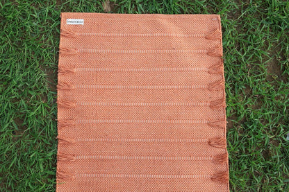 EcoComfort Cotton Yoga Mat - Hand-Woven, Extra-Thick for Ultimate Home Fitness - Durable & Stylish Yoga Rug (24”x72”x5mm)