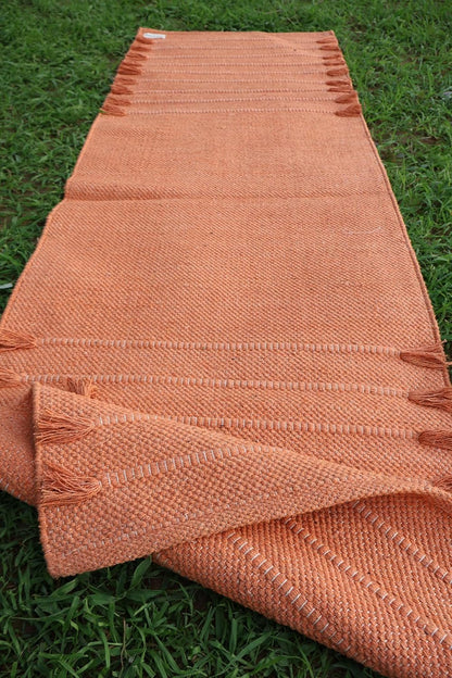 EcoComfort Cotton Yoga Mat - Hand-Woven, Extra-Thick for Ultimate Home Fitness - Durable & Stylish Yoga Rug (24”x72”x5mm)