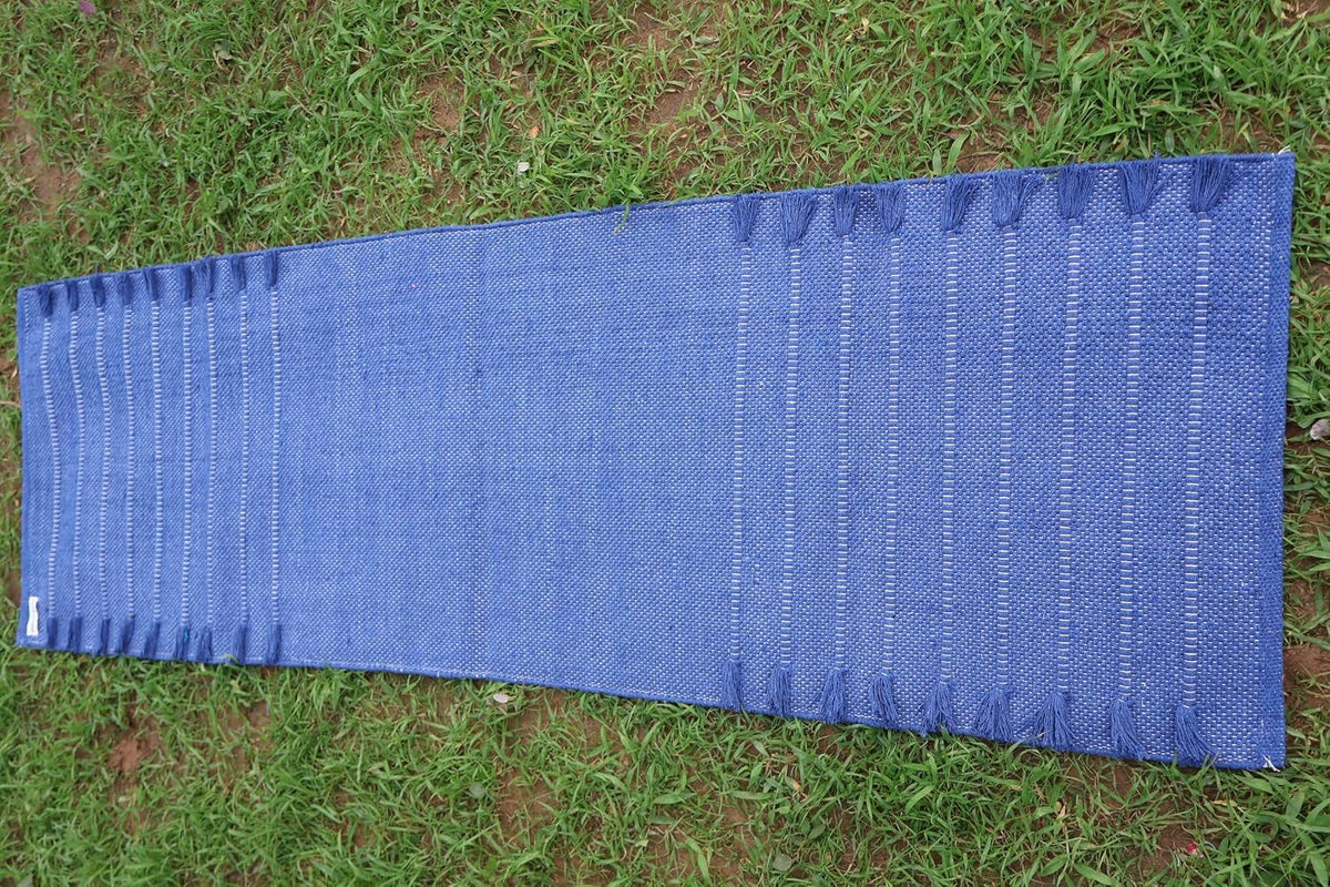 EcoComfort Cotton Yoga Mat - Hand-Woven, Extra-Thick for Ultimate Home Fitness - Durable & Stylish Yoga Rug (24”x72”x5mm)