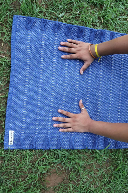 EcoComfort Cotton Yoga Mat - Hand-Woven, Extra-Thick for Ultimate Home Fitness - Durable & Stylish Yoga Rug (24”x72”x5mm)