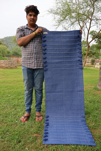 EcoComfort Cotton Yoga Mat - Hand-Woven, Extra-Thick for Ultimate Home Fitness - Durable & Stylish Yoga Rug (24”x72”x5mm)