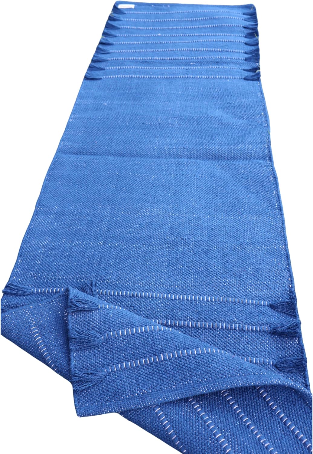 EcoComfort Cotton Yoga Mat - Hand-Woven, Extra-Thick for Ultimate Home Fitness - Durable & Stylish Yoga Rug (24”x72”x5mm)
