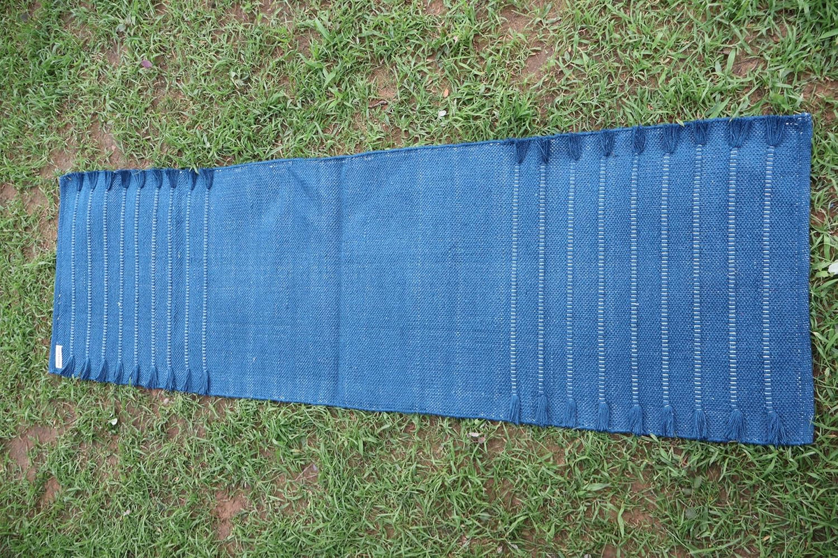 EcoComfort Cotton Yoga Mat - Hand-Woven, Extra-Thick for Ultimate Home Fitness - Durable & Stylish Yoga Rug (24”x72”x5mm)