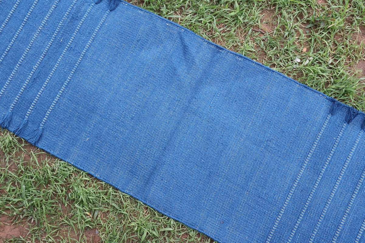 EcoComfort Cotton Yoga Mat - Hand-Woven, Extra-Thick for Ultimate Home Fitness - Durable & Stylish Yoga Rug (24”x72”x5mm)